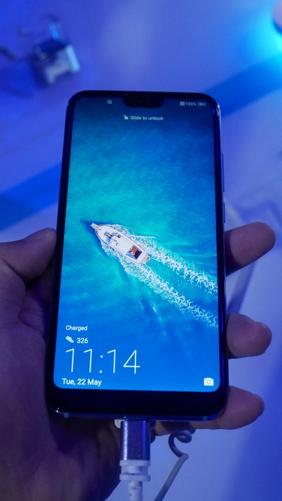 The front-end perspective of the new honor 10 smartphone