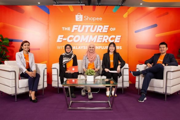 Azaria Tagaya (Moderator), Hanita Sayuti (Shopee Bintang Seller), Syazwani Md Saad (Shopee Affiliate), Nikki Wong (Shopee Livestream Influencer), and Mr Kenneth Soh (Head of Marketing Campaigns at Shopee Malaysia)_02