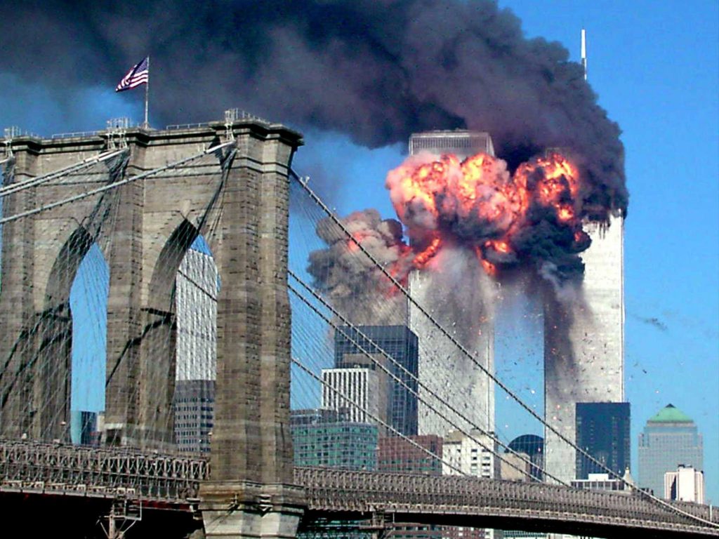 Image of the 9/11 attack on September 11, 2001